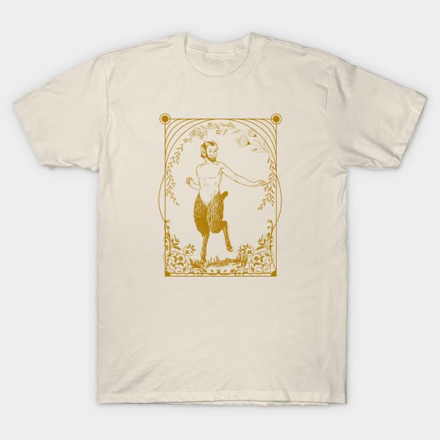 Dark Academia Pan Satyr Greek Nature God T-Shirt by Curio Pop Relics